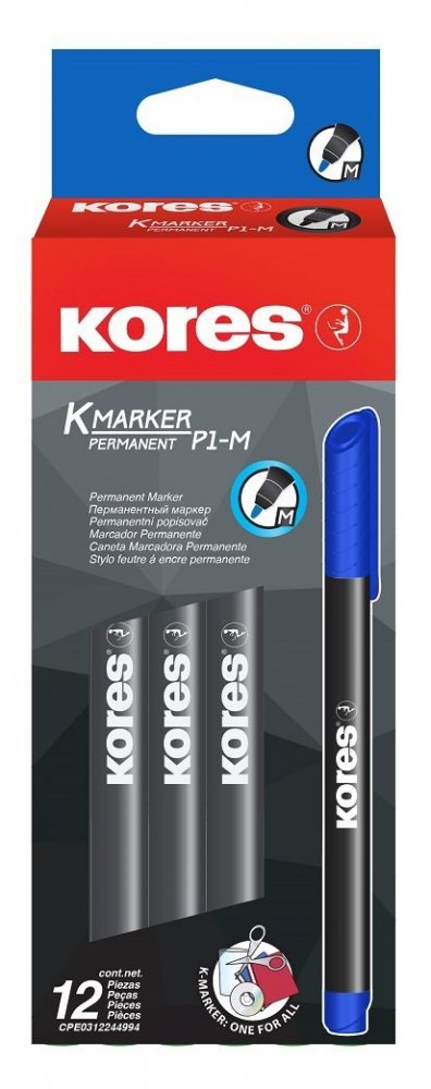 K-MARKER Permanentní popisovač, tenký hrot M, modrý