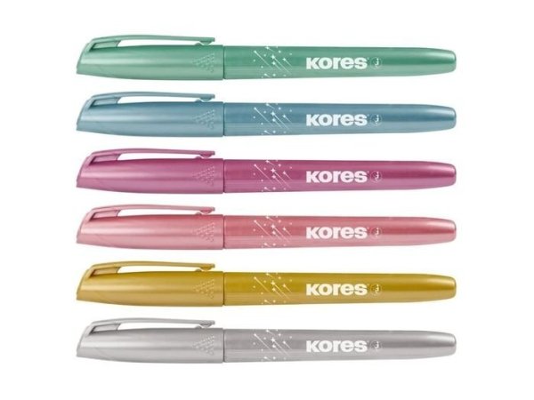 Kores Glitter Text Marker, třpytivé zvýrazňovače, set 6 barev