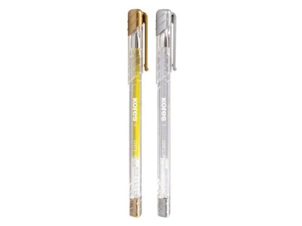 Kuličkové gelové pero Kores K11 Gel Pen Metallic set 2 ks zlaté a stříbrné