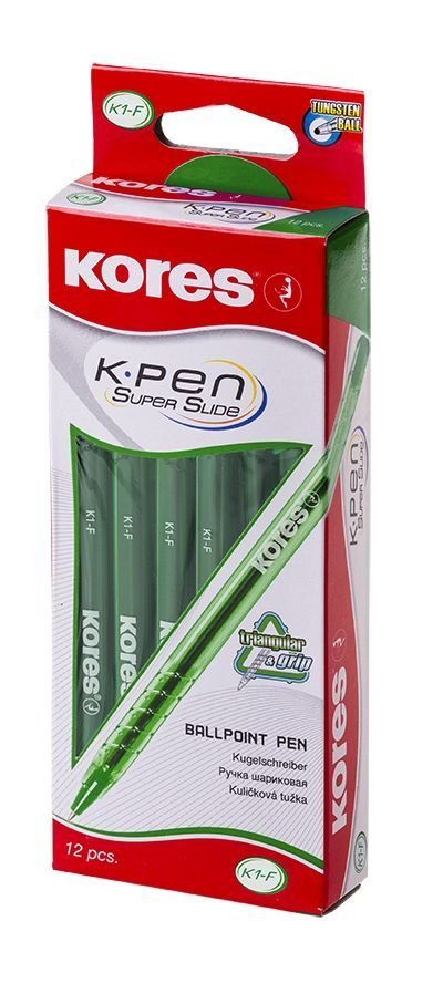K1 Pen, transparentní, trojhranné, šíře F-0,7 mm, zelená