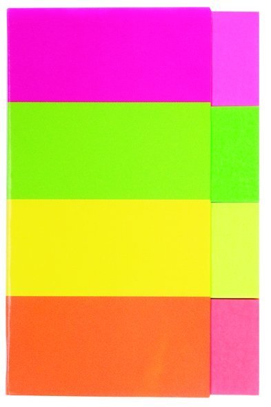 Papírové neonové záložky 20x50 mm / 4 barvy / 50 lístků každá barva
