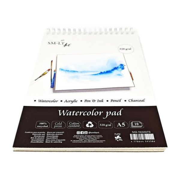 SMLT art Blok Akvarel s obsahem bavlny, A5, 10 listů, 320g/m2