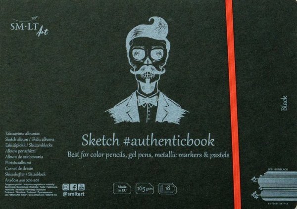 SMLT art Album, šitá vazba #authenticbook, černé, 245x176mm, 18 listů, 165g/m2