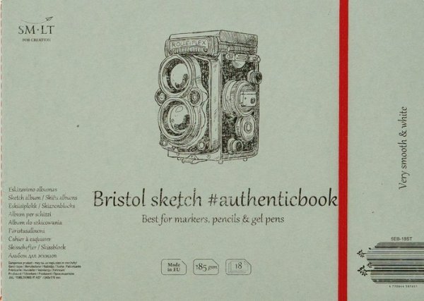 SMLT art Album Bristol, šitá vazba #authenticbook, bílý, 245x176mm, 18 listů, 185g/m2