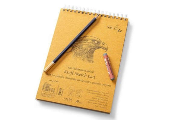 SMLT art Blok authentic, skicák kraftový, A5, 60 listů, 90g/m2, spirála