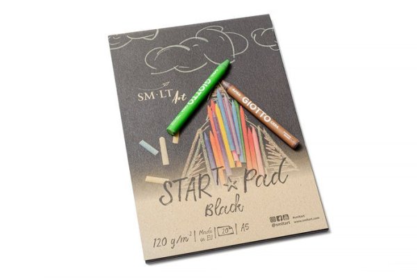 SMLT art Blok na kresbu, černý, A5, 20 listů, 120 g/m2