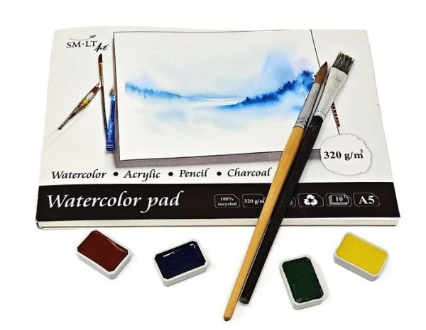 SMLT art Blok Akvarel s obsahem bavlny, A5, 10 listů, 320g/m2