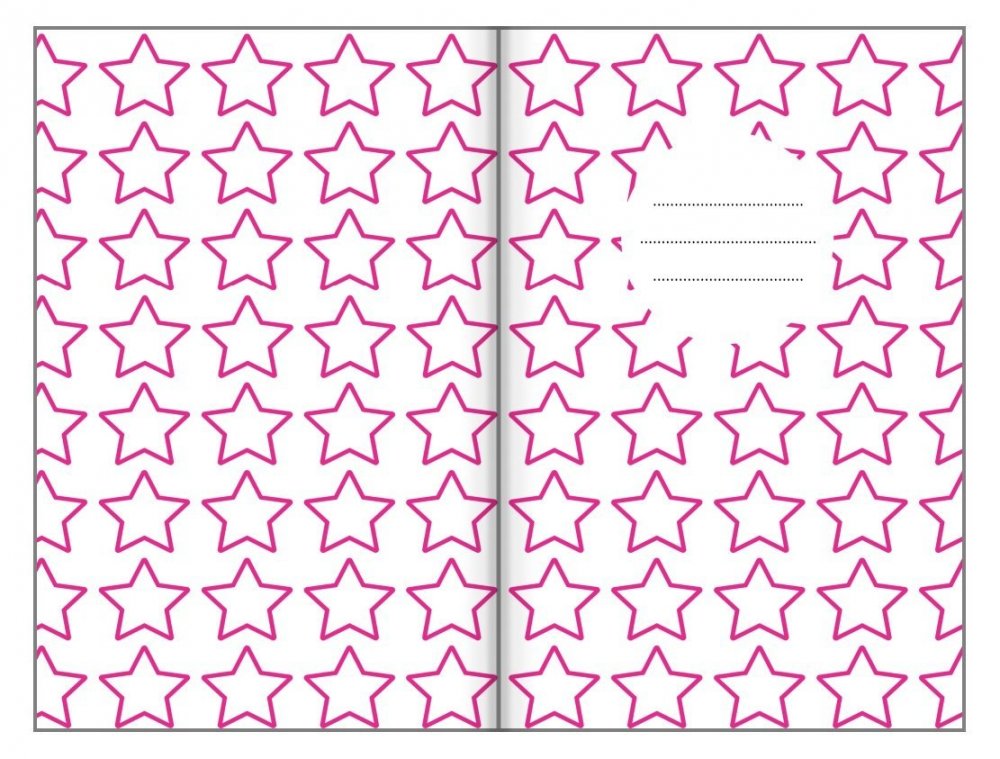 Tečkovaný zápisník, růžové hvězdy, 195 x 135 mm