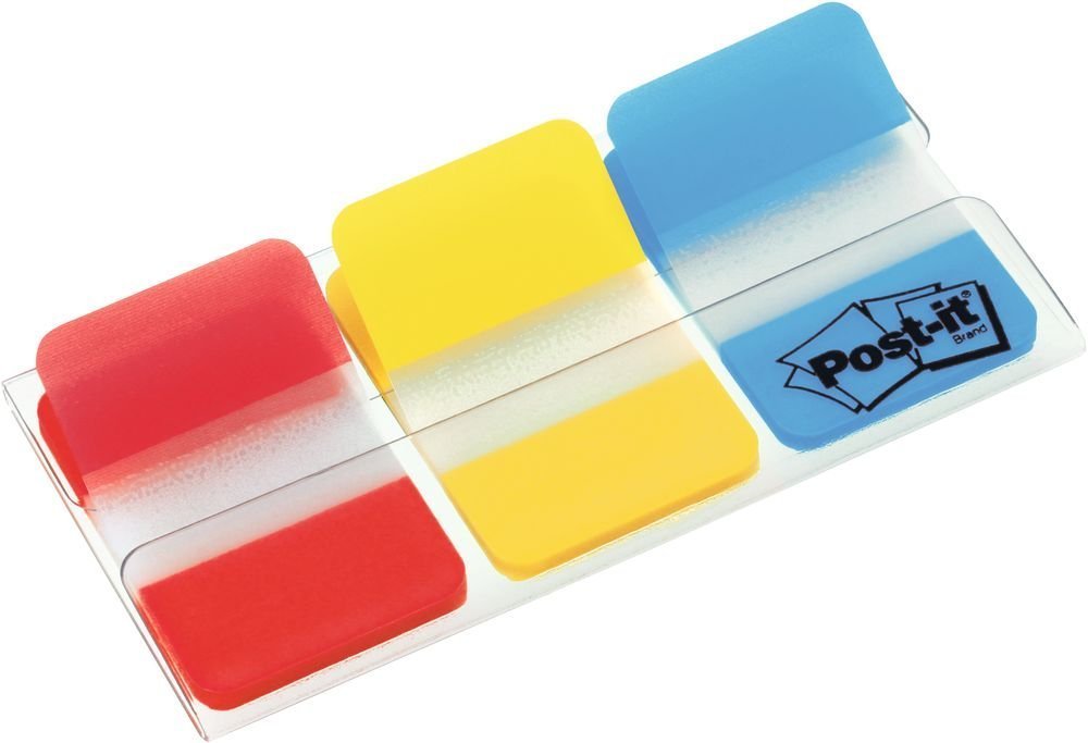 3M Post-it supersilné záložky 686-RYB, 25 x 38 mm, červená, žlutá, modrá, 3x22 záložek
