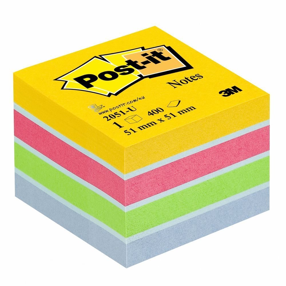 3M Post-it mini kostka, velikost  51 x 51 mm,