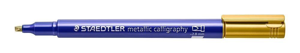 Metalický popisovač na kaligrafii, zlatý