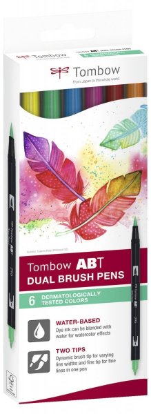 Sada oboustranných fixů Tombow – ABT Dermatologicaly tested, 6 ks