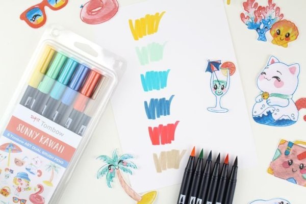 Tombow sada oboustranných fixů 6ks SUNNY (limitovaná edice)