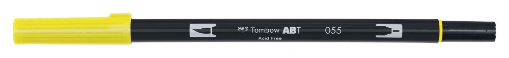 Tombow Oboustranný štětcový fix ABT Dual Brush Pen, process yellow