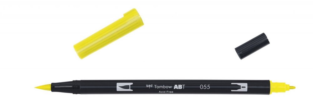 Tombow Oboustranný štětcový fix ABT Dual Brush Pen, process yellow