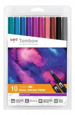 Tombow Sada oboustranných fixů ABT Dual Brush Pen – Galaxy colors, 10 ks