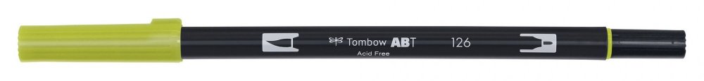 Tombow Oboustranný štětcový fix ABT Dual Brush Pen, light olive