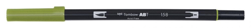 Tombow Oboustranný štětcový fix ABT Dual Brush Pen, dark olive
