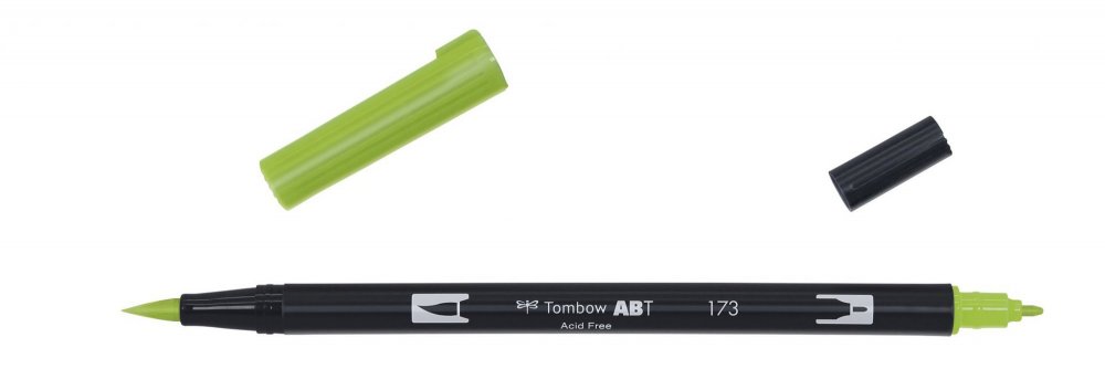 Tombow Oboustranný štětcový fix ABT Dual Brush Pen, willow green