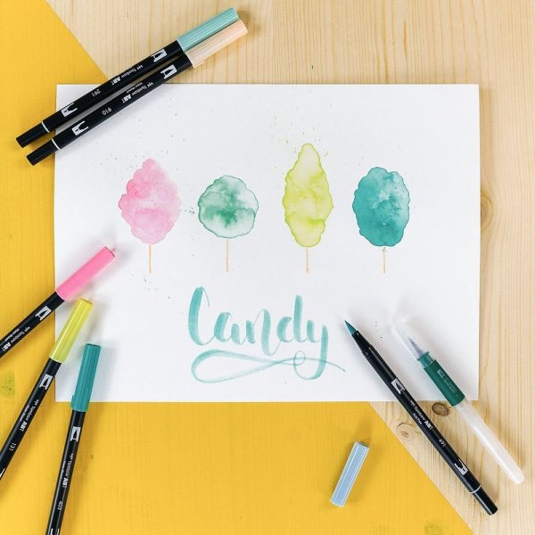 Sada oboustranných fixů Tombow – ABT Candy colours, 6 ks