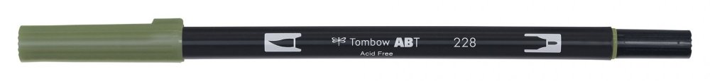 Tombow Oboustranný štětcový fix ABT Dual Brush Pen grey green