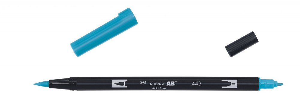 Tombow Oboustranný štětcový fix ABT Dual Brush Pen, turquoise