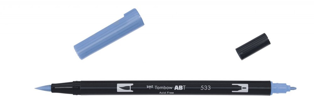 Tombow Oboustranný štětcový fix ABT Dual Brush Pen, peacock blue