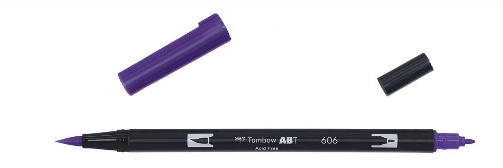 Tombow Oboustranný štětcový fix ABT Dual Brush Pen, violet