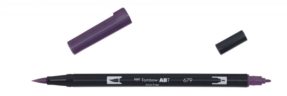 Tombow Oboustranný štětcový fix ABT Dual Brush Pen, dark plum