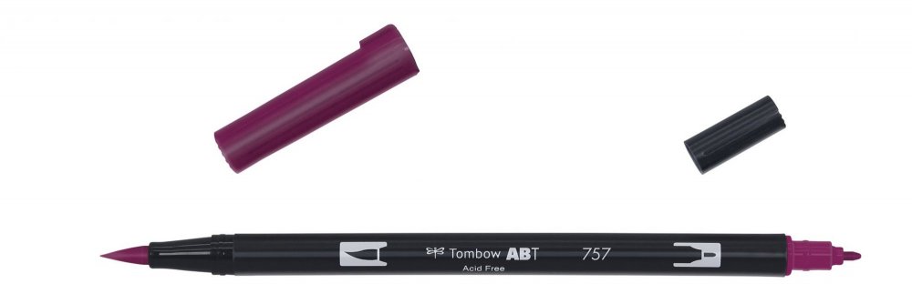 Tombow Oboustranný štětcový fix ABT Dual Brush Pen, port red