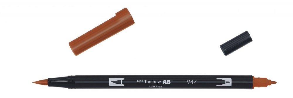 Tombow Oboustranný štětcový fix ABT Dual Brush Pen, burnt sienna