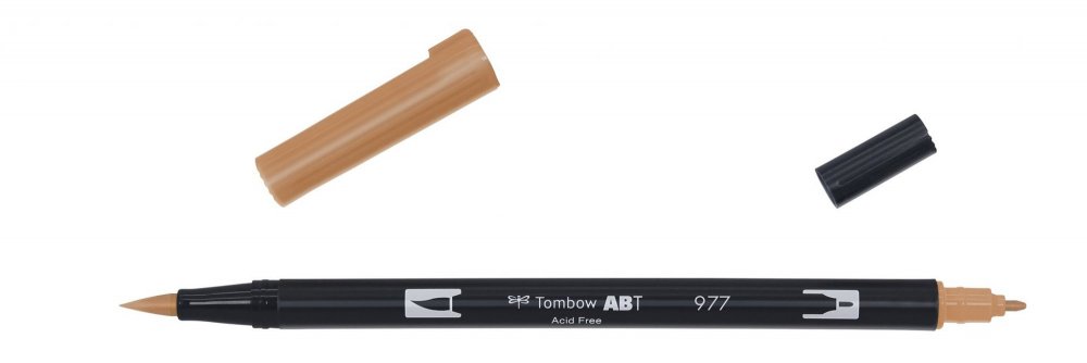 Tombow Oboustranný štětcový fix ABT Dual Brush Pen, saddle brown