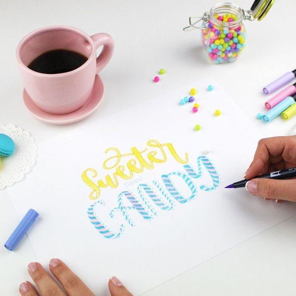 Sada oboustranných fixů Tombow – ABT Candy colours, 6 ks