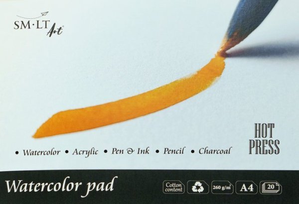 SMLT art Blok Hot press, akvarel, A4, 20 listů, 260g/m2