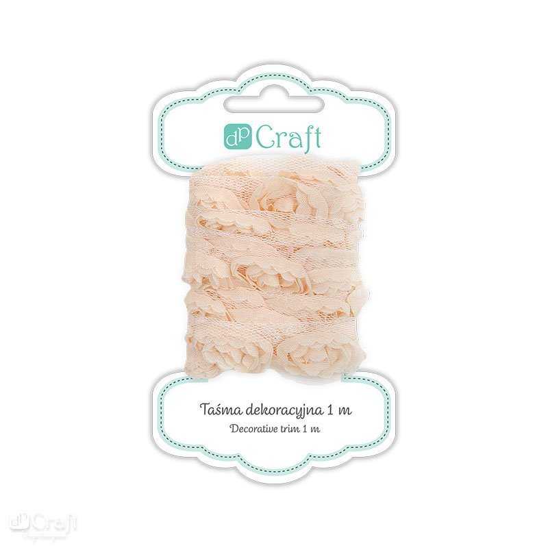 Dekorační stuha, 1m, krémová