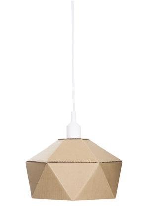 Lampa z lepenky DIY, bílá objímka