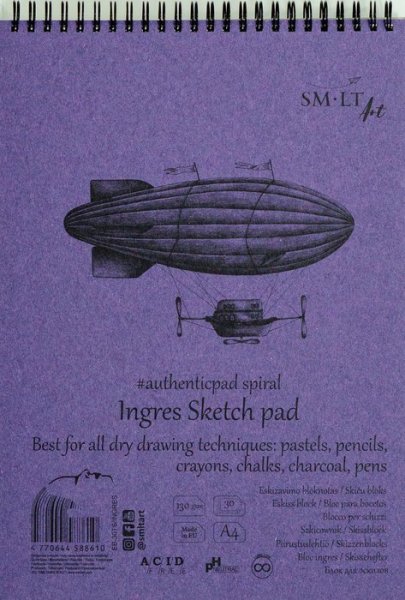 SMLT art Blok Authentic, Ingres, A4, 30 listů, 130g/m2, spirála