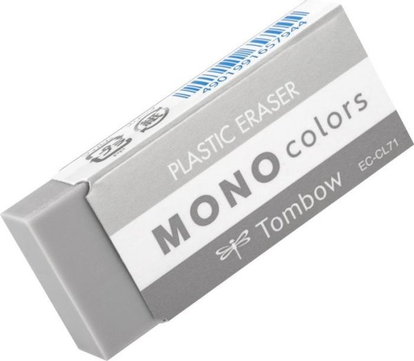 Tombow Guma MONO colors, šedá, samostatné balení v průhledné fólii