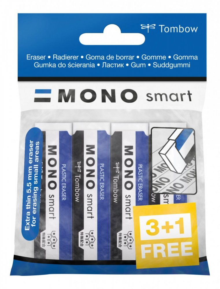 Tombow Pryž Mono Smart, balení 3+1 zdarma