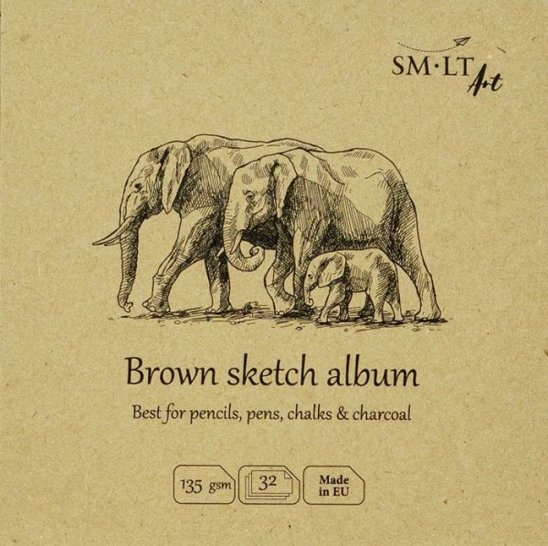 SMLT art Album na skicování #Authenticbaby, hnědé, 9x9cm, 32 listů, 135g/m2