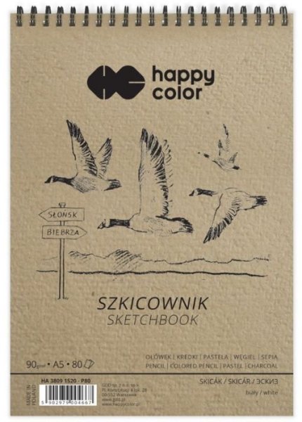 Happy Color Skicák spirála PTÁCI A6, bílý, 80 listů, 90g