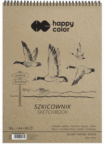 Happy Color Skicák spirála PTÁCI A4, bílý, 80 listů, 90g