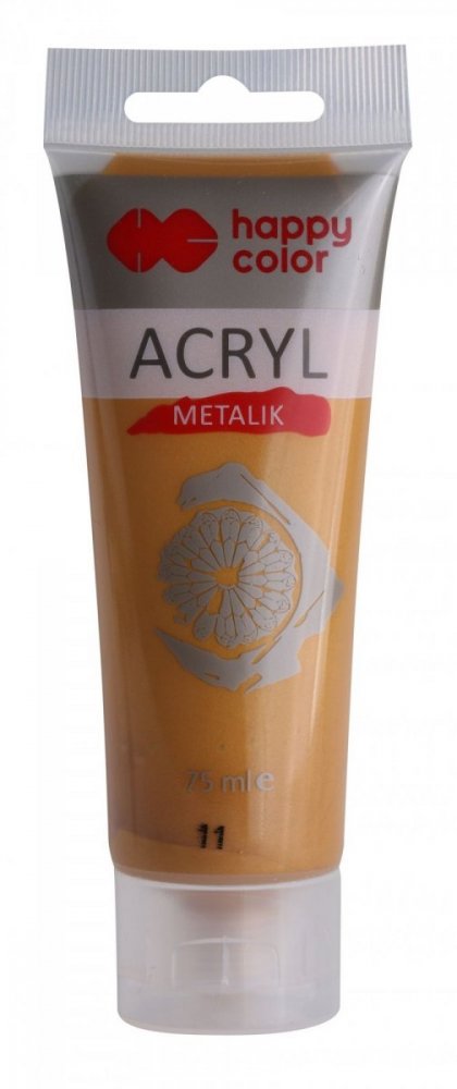 Akrylová barva METALIC v tubě 75 ml, zlatá
