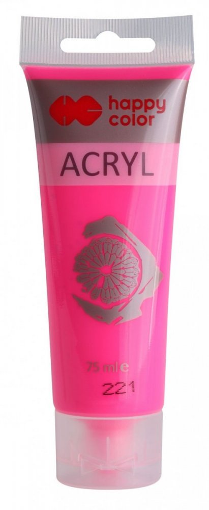 Akrylová barva FLUORESCENT v tubě 75 ml, růžová