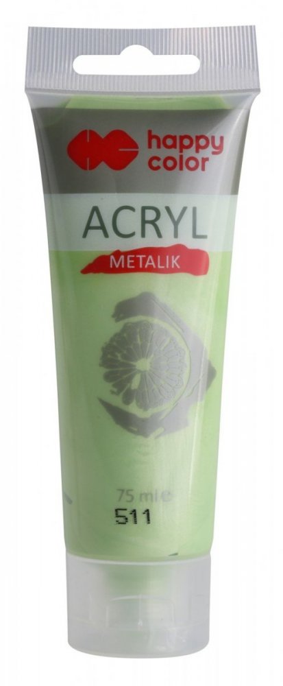 Akrylová barva METALIC v tubě 75 ml, citronová