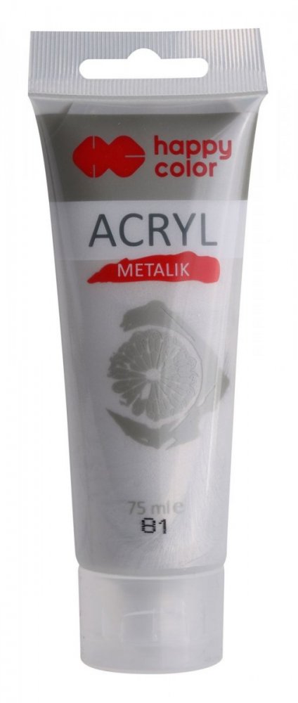 Akrylová barva METALIC v tubě 75 ml, stříbrná