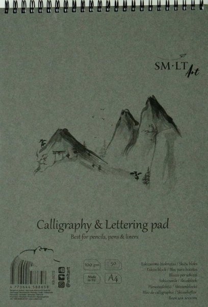 SMLT art Blok na kaligrafii Authentic,  A4, 50 listů, 100 g/m2, šablona linky, spirála