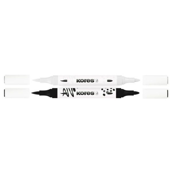 Kores Akrylové popisovače Kreative Marker, set 2 barev černá a bílá
