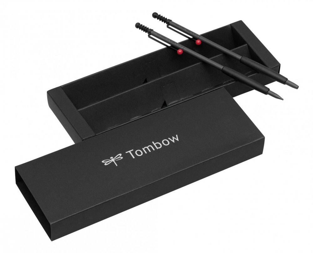 Tombow Sada ZOOM 707 kuličkové pero + mikrotužka, šedá/černá/červená