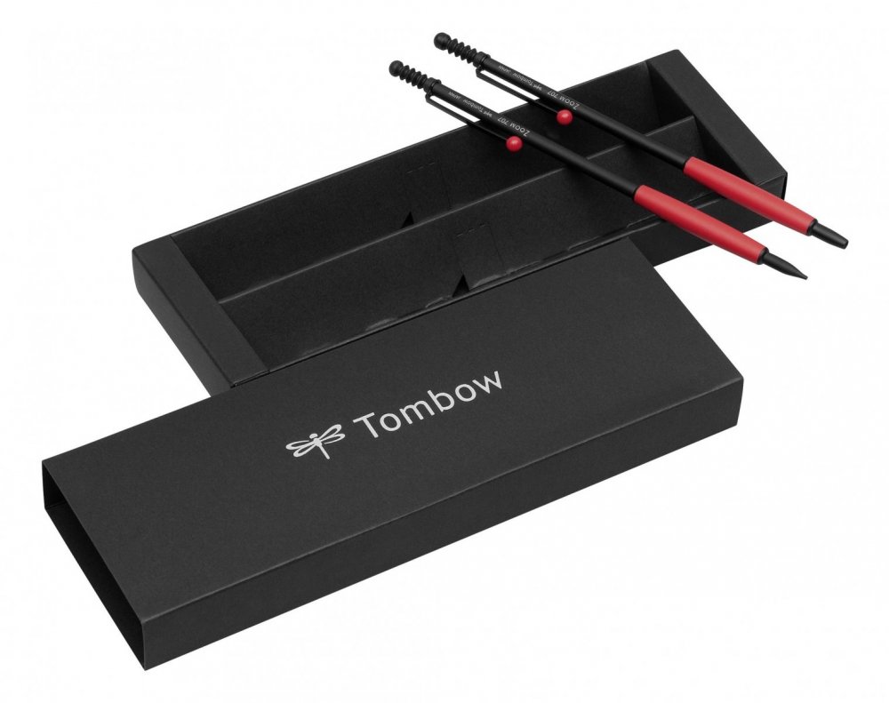 Tombow Sada ZOOM 707 kuličkové pero + mikrotužka, černá/červená